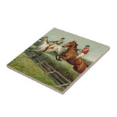 Vintager Entwurf des Pferderennens Fliese (Seite)