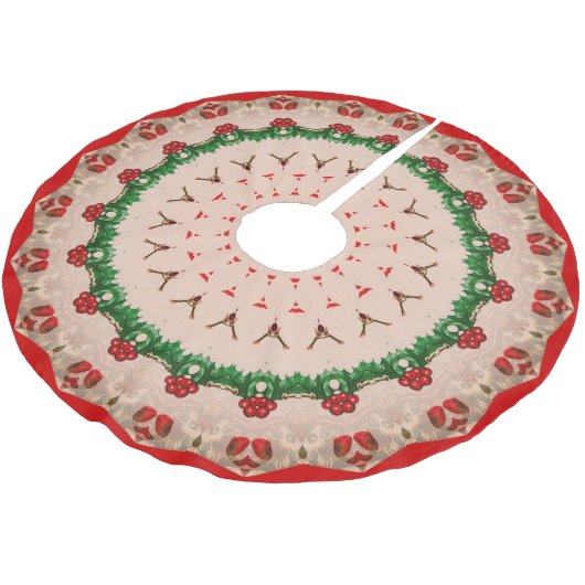 Vintager Entwurf Polyester Weihnachtsbaumdecke (Schrägansicht)