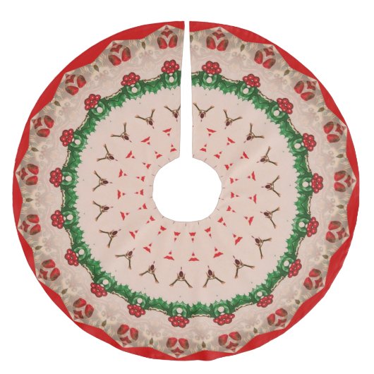 Vintager Entwurf Polyester Weihnachtsbaumdecke (Vorderseite)