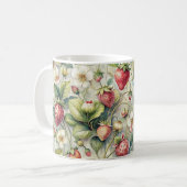 Vintager Erdbeergarten Botanische Wasserfarbe Kaffeetasse (Vorderseite Links)