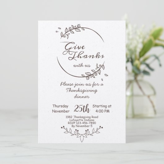 Vintager Erntedank Abendessen Einladung (Stehend Vorderseite)