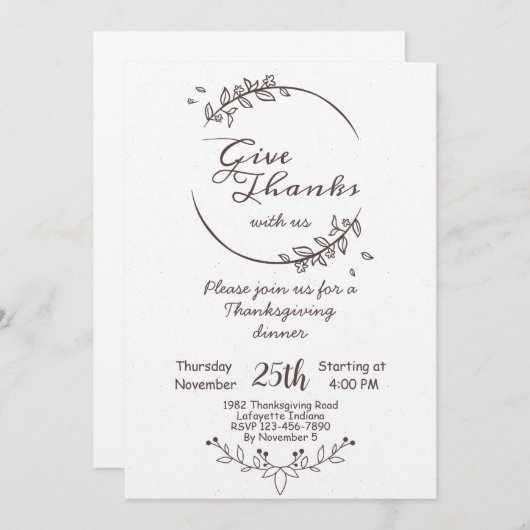 Vintager Erntedank Abendessen Einladung (Vorne/Hinten)