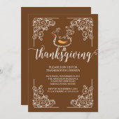 Vintager Erntedank Abendessen Party Einladung (Vorne/Hinten)