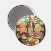 Vintager Erntedank, dankbare Kinder Magnet (Vorderseite/Rückseite)