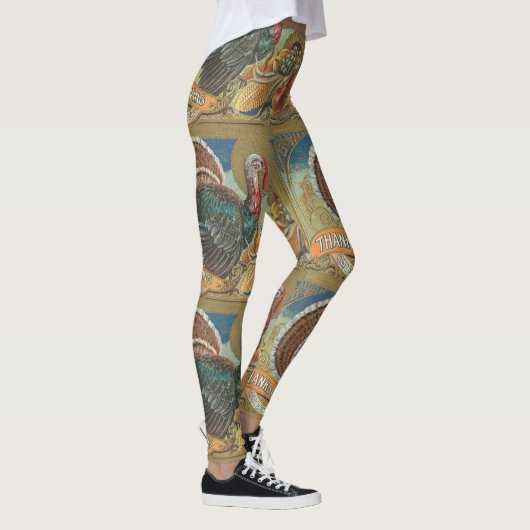 Vintager Erntedank die Türkei Leggings (Rechts)