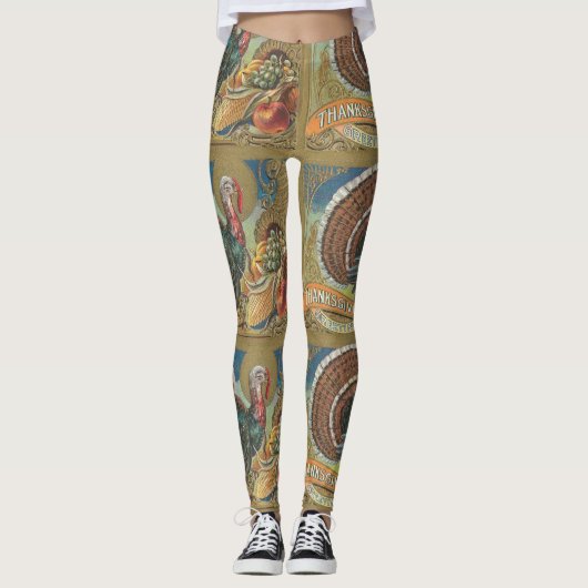Vintager Erntedank die Türkei Leggings (Vorderseite)