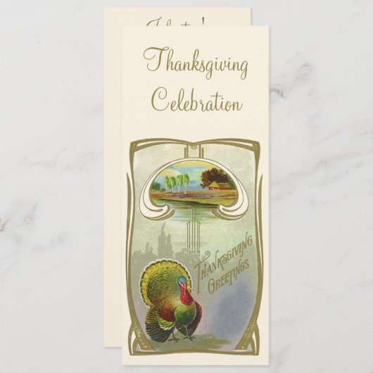 Vintager Erntedank Einladung (Vorne/Hinten)