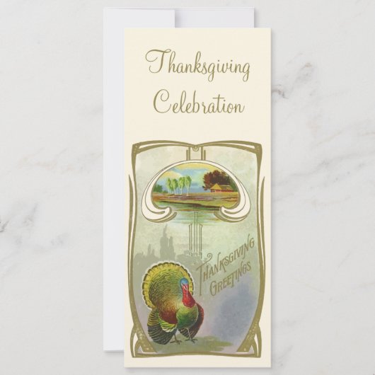 Vintager Erntedank Einladung (Vorderseite)