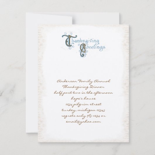 Vintager Erntedank - Einladungen (Vorderseite)