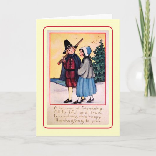 Vintager Erntedank Feiertagskarte (Vorderseite)