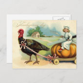 Vintager Erntedank Feiertagspostkarte (Vorne/Hinten)