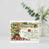 Vintager Erntedank Feiertagspostkarte (Stehend Vorderseite)