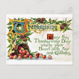 Vintager Erntedank Feiertagspostkarte
