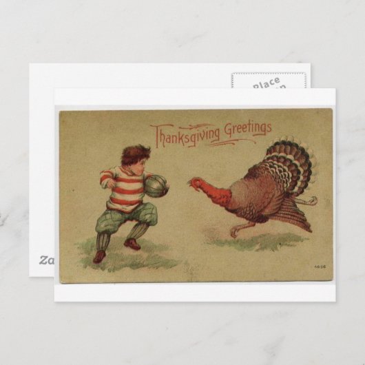 Vintager Erntedank Feiertagspostkarte (Vorne/Hinten)