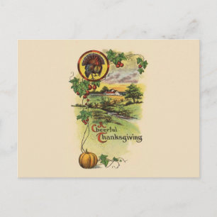 Vintager Erntedank Feiertagspostkarte