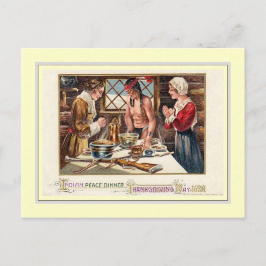 Vintager Erntedank Feiertagspostkarte (Vorderseite)