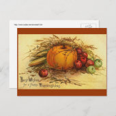 Vintager Erntedank Feiertagspostkarte (Vorne/Hinten)