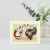 Vintager Erntedank Feiertagspostkarte (Stehend Vorderseite)