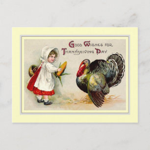 Vintager Erntedank Feiertagspostkarte
