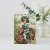 Vintager Erntedank Feiertagspostkarte (Stehend Vorderseite)