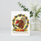 Vintager Erntedank Feiertagspostkarte (Stehend Vorderseite)