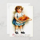 Vintager Erntedank Feiertagspostkarte (Vorne/Hinten)