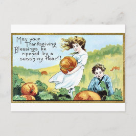 Vintager Erntedank Feiertagspostkarte