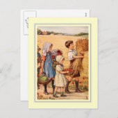 Vintager Erntedank Feiertagspostkarte (Vorne/Hinten)
