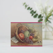 Vintager Erntedank Feiertagspostkarte (Stehend Vorderseite)