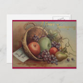 Vintager Erntedank Feiertagspostkarte (Vorne/Hinten)