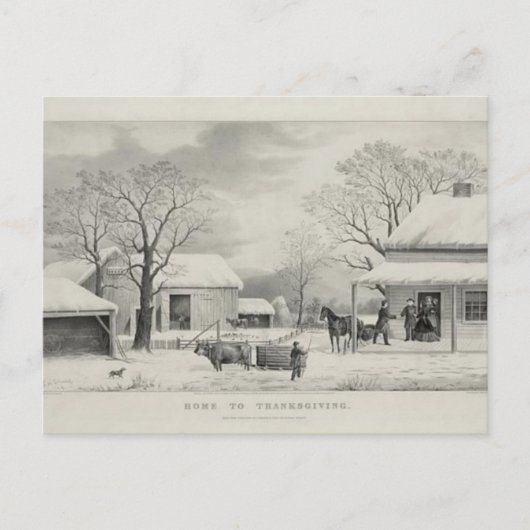 Vintager Erntedank Feiertagspostkarte (Vorderseite)