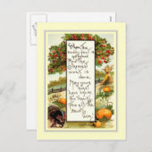 Vintager Erntedank Feiertagspostkarte (Vorne/Hinten)