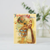 Vintager Erntedank Feiertagspostkarte (Stehend Vorderseite)