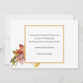 Vintager Erntedank Fest und Hearth Feiertagskarte (Rückseite)