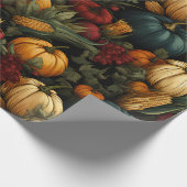 Vintager Erntedank Geschenkpapier (Ecke)