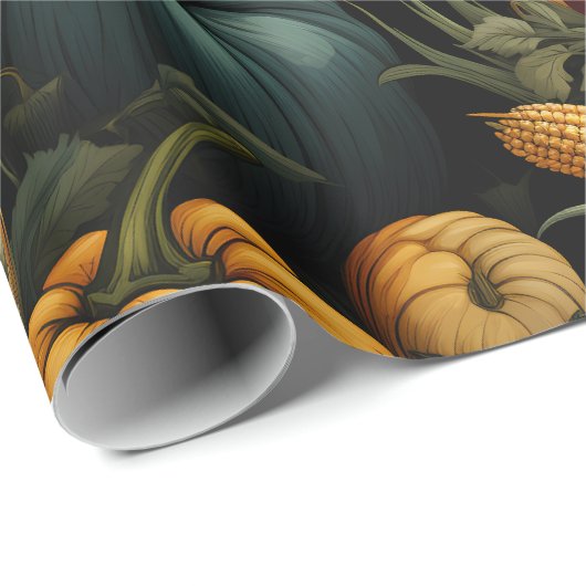 Vintager Erntedank Geschenkpapier (Rolleneckpunkt)