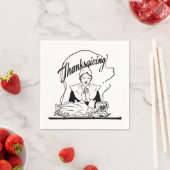 Vintager Erntedank Grace White Serviette (Beispiel)