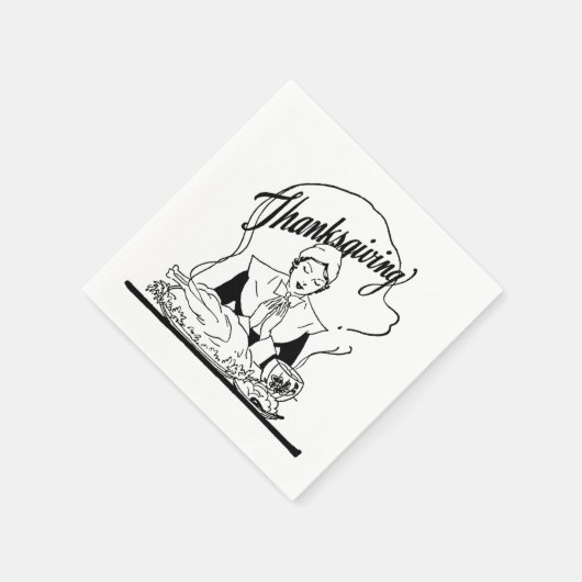 Vintager Erntedank Grace White Serviette (Ecke)