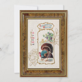 Vintager Erntedank Greetings & Turkey Feiertagskarte
