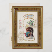 Vintager Erntedank Greetings & Turkey Feiertagskarte (Vorne/Hinten)