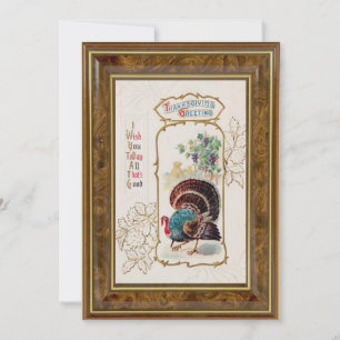 Vintager Erntedank Greetings & Turkey Feiertagskarte