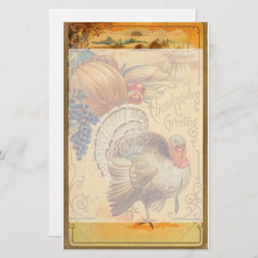 Vintager Erntedank Gruß Briefpapier (Vorne/Hinten)