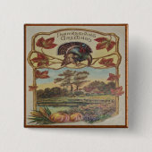 Vintager Erntedank Gruß Button (Vorderseite)