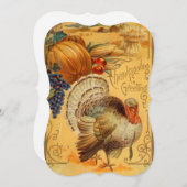 Vintager Erntedank Gruß Einladung (Vorne/Hinten)