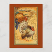 Vintager Erntedank Gruß Feiertagspostkarte (Vorderseite)