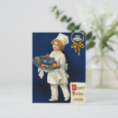 Vintager Erntedank Gruß Feiertagspostkarte (Stehend Vorderseite)