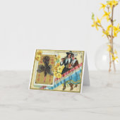 Vintager Erntedank Gruß Karte (Gelbe Blume)