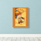 Vintager Erntedank Gruß Leinwanddruck (Insitu (Holzboden))