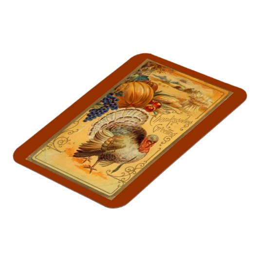 Vintager Erntedank Gruß Magnet (Linke Seite)