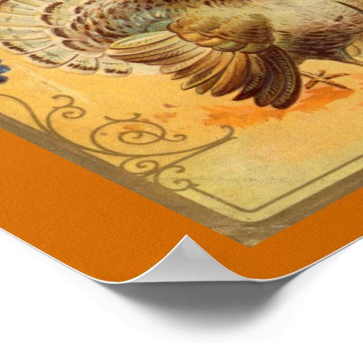 Vintager Erntedank Gruß Poster (Ecke)